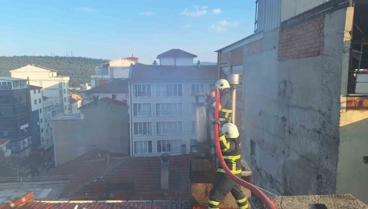 Bilecik’te restoranın bacasında korkutan yangın