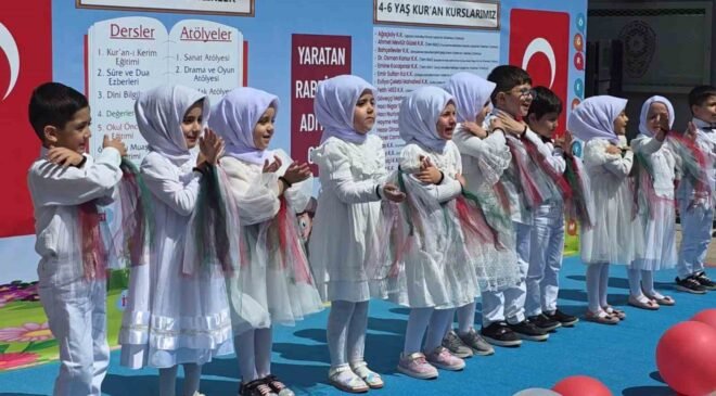 Kütahya’da 4-6 Yaş Kur’an Kursu öğrencilerinden yıl sonu coşkusu