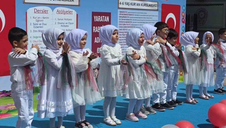 Kütahya’da 4-6 Yaş Kur’an Kursu öğrencilerinden yıl sonu coşkusu