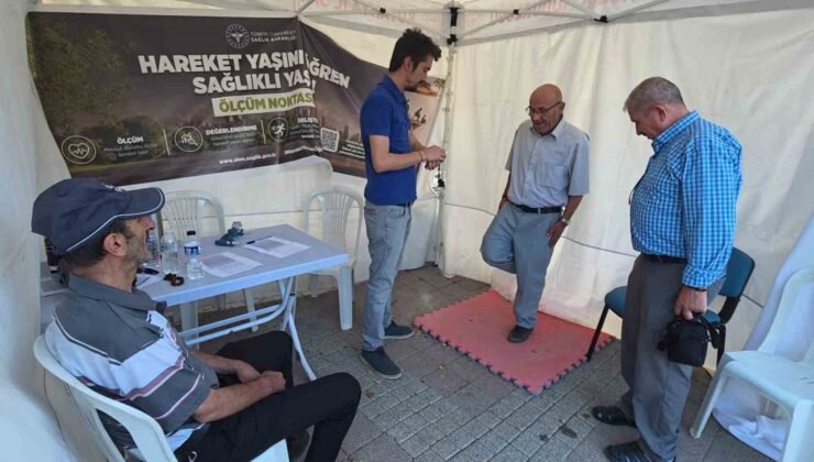 Kütahya’da “Hareket yaşını öğren, sağlıklı yaşa” kampanyası için oluşturulan ölçüm noktası ilgi görüyor