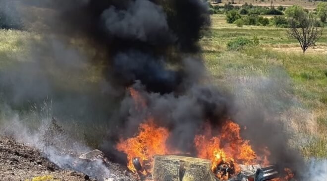 Kütahya’da takla atan otomobil alev aldı: 5 yaralı