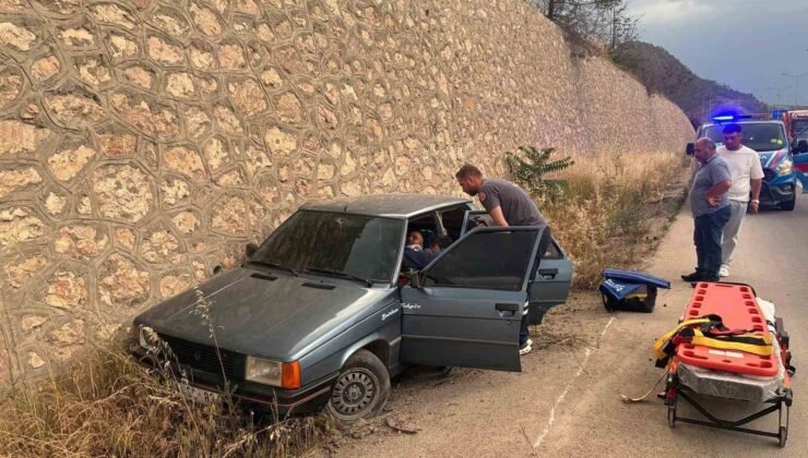 Otomobil şarampole uçtu: 1 yaralı
