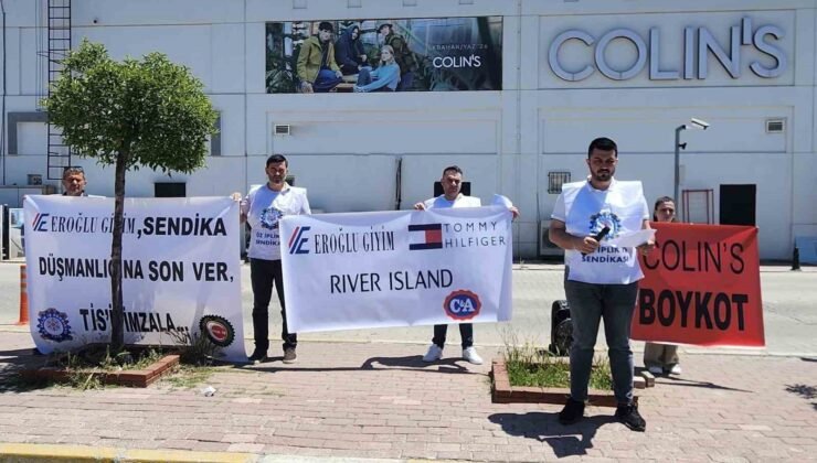 Öz İplik-İş’ten Uşak’ta Colin’s önünde basın açıklaması