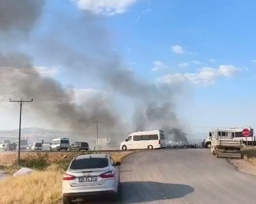Tarım işçilerinin yaktığı otlar paniğe neden oldu