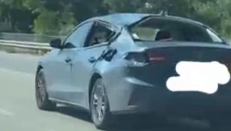 Trafikte hasarlı şekilde ilerledi