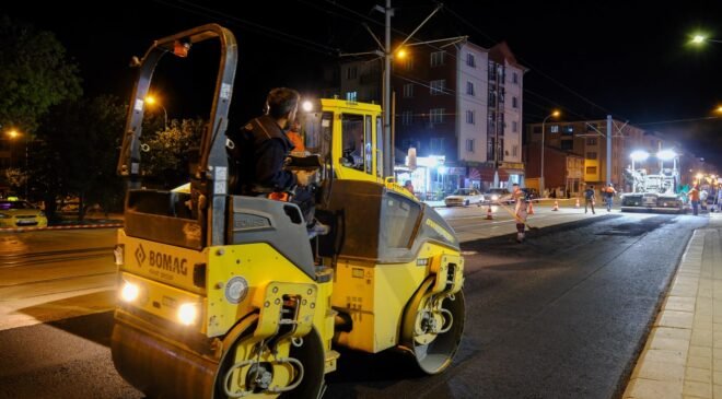 Eskişehir Büyükşehir Ekipleri Gece Çalıştı, Ertaş Bulvarı Daha Güvenli Hale Geldi