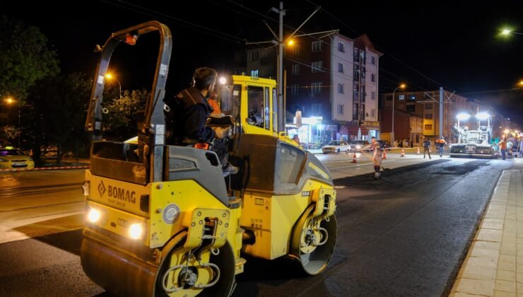 Eskişehir Büyükşehir Ekipleri Gece Çalıştı, Ertaş Bulvarı Daha Güvenli Hale Geldi