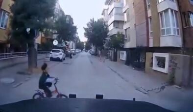 Ara sokaktan biranda çıkan çocuğa çarpmak üzereyken son anda durdu