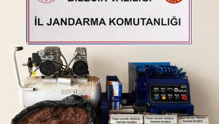 Bilecik’te 5 ayrı adreste yapılan baskında 3 bin 200 kaçak makaron ele geçirildi