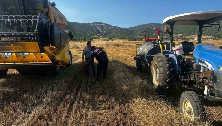 Bilecik’te biçerdöver operatörlerine yangın eğitimi