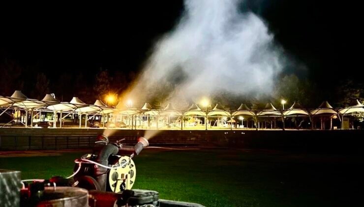 Bilecik’te haşerelere karşı gece mesaisi