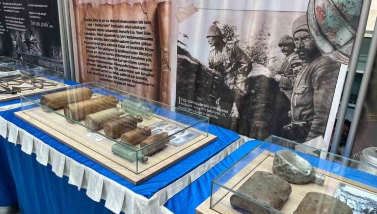 Çanakkale ruhu Tavşanlı’da, savaş malzemeleri sergisi ziyarete açıldı