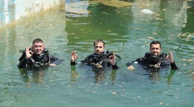 ‘Balık Adamlar’ Sakaryabaşı’nda eğitimlerini sürdürüyor