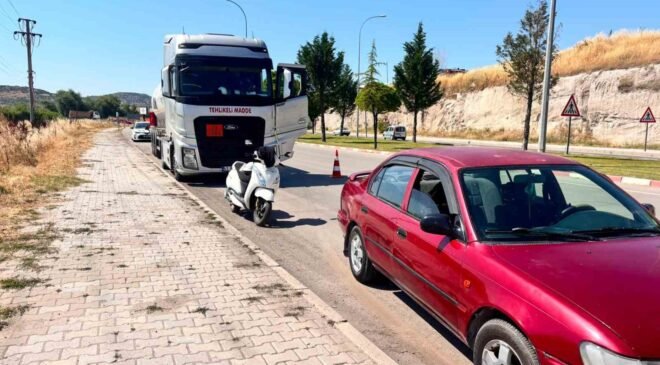 Gaz yüklü tır otomobile çarptı: 1 yaralı