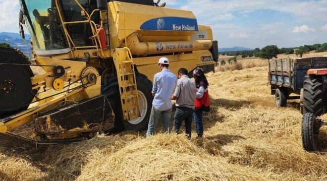 Hisarcık’ta biçerdöver kontrolleri sürüyor