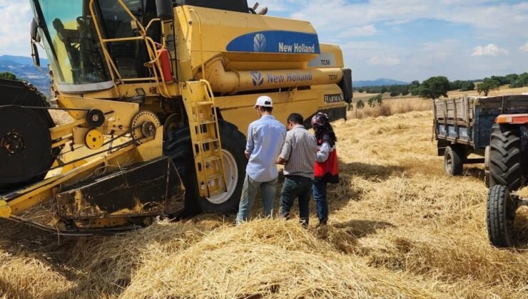 Hisarcık’ta biçerdöver kontrolleri sürüyor