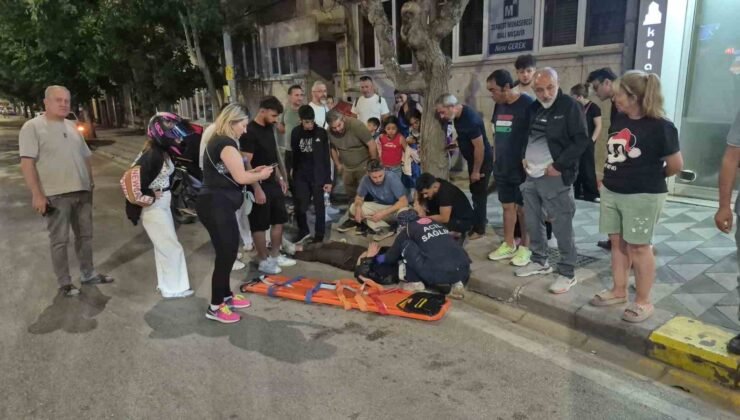 Önünü kaldırdıkları bisikletleri ile seyreden çocuklara çarpmamaya çalışırken yaralandı