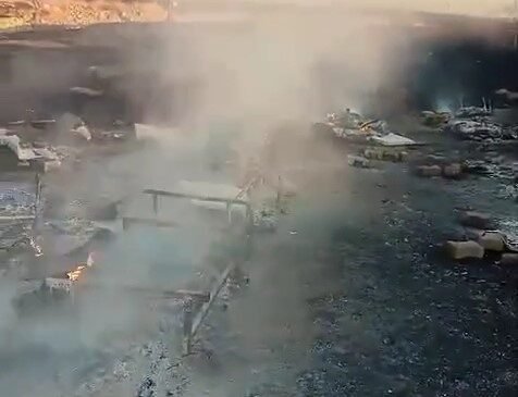 Arılıkta çıkan yangında çok sayıda arı telef oldu