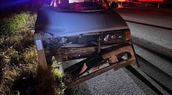 Bariyerlere çarpan otomobilin sürücüsü yaralandı