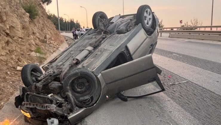 Bilecik’te otomobil ters döndü: 1 yaralı