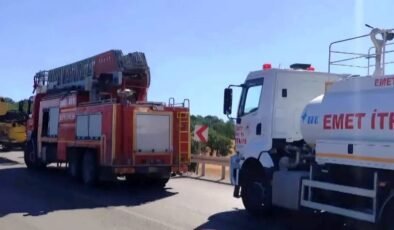 Emet’te biçerdöver yangını büyümeden söndürüldü