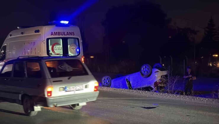 Eskişehir’de ’çarpıp kaçtı’ iddiası: Takla atan otomobildeki 2 kişi yaralı