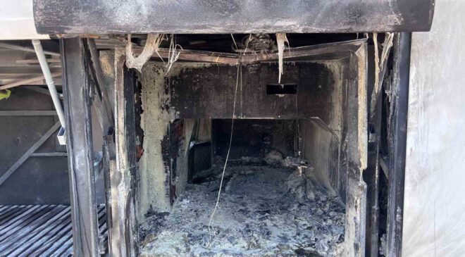 Eskişehir’de yolcu otobüsünde yangın çıktı, yolcular son anda tahliye edildi