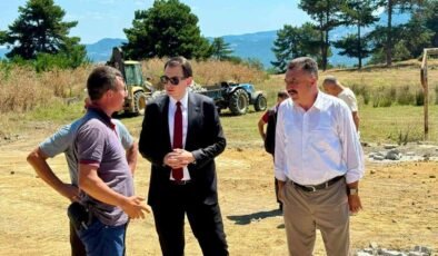Hisarcık Çatak ve Hocalar köylerinde parke taşı çalışmaları yerinde incelendi