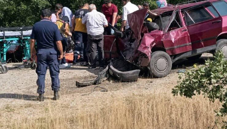 İki otomobil çarpıştı: 1 ölü 5 yaralı