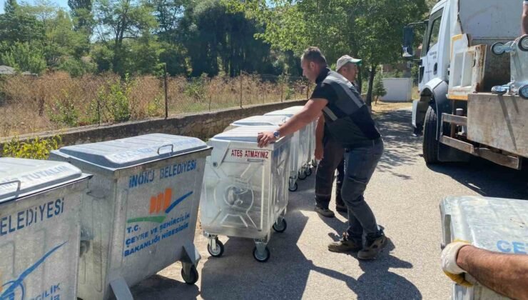 İnönü Belediyesi okullardaki çöp konteynerlerini yeniledi
