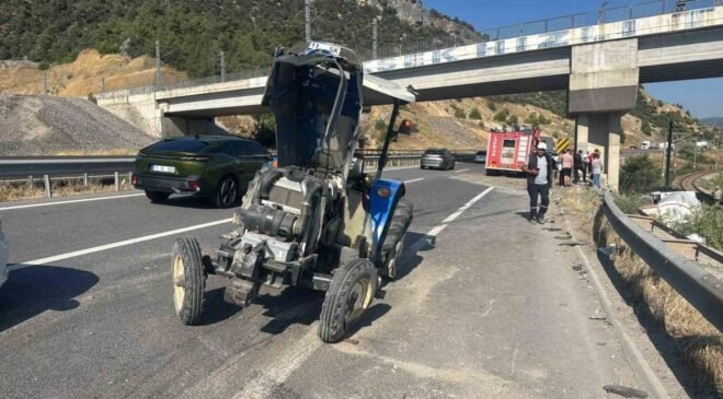 LPG tırı ile traktör çarpıştı: 1’i ağır 2 yaralı
