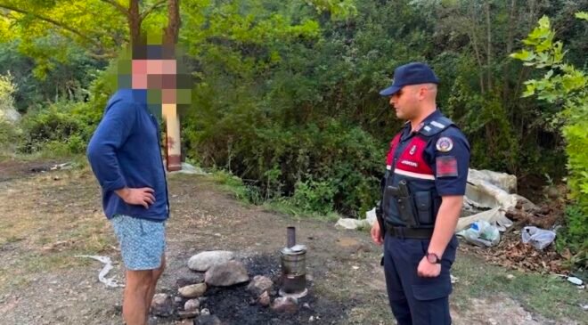 Ormanlık alanda mangal yakan şahsa 3 bin 705 lira ceza