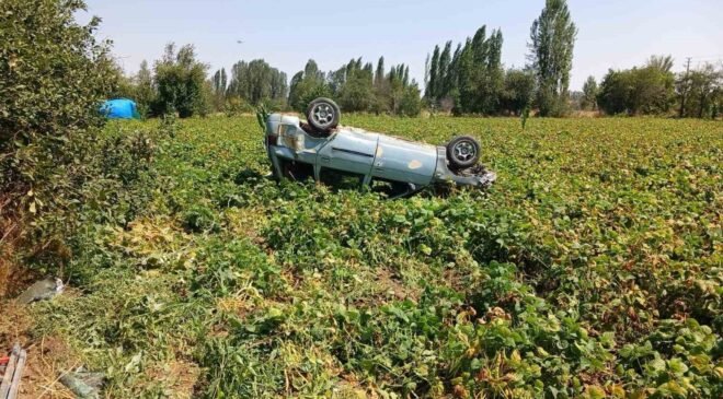 Virajı alamayan otomobil devrildi: 1 yaralı