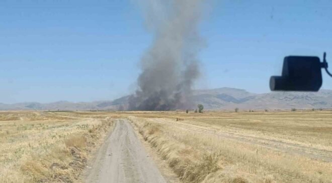 Yangında 100 dekar tarım arazisi zarar gördü