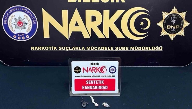 Bilecik’te bir araç 3 şüpheli şahıs üzerinde bonzai ele geçirildi
