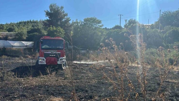 Bilecik’te sera ile depo alanına sıçrayan ot yangını söndürüldü