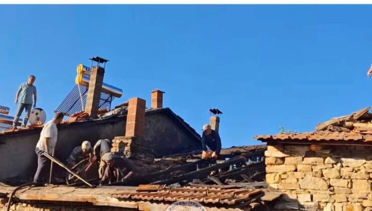 Emet’teki köy fırınında başlayan yangın çevre binalara sıçramadan söndürüldü