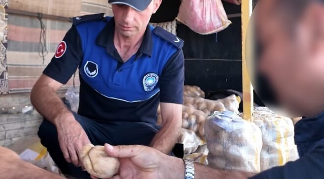 Hileli patates satışı yapan seyyar satıcılara yönelik denetim