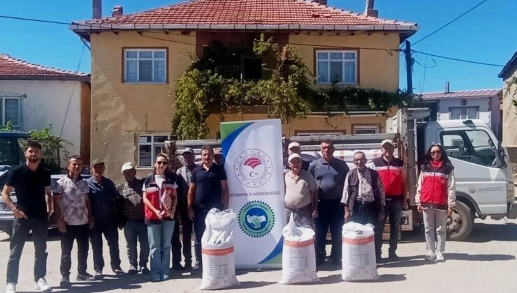 Hisarcık Karbasan köyünde organik adaçayı üreticilerine gübre desteği