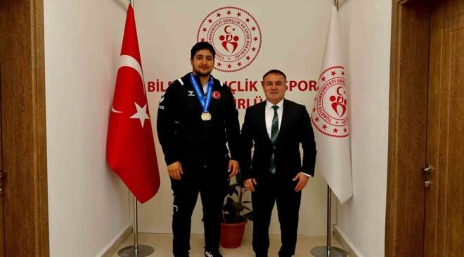İl Müdürü Demir ile Avrupa şampiyonu Zaloğlu bir araya geldi