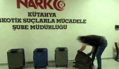Kütahya’da narkotik operasyonu: Valizlerden 98,74 kilo pregabalin çıktı