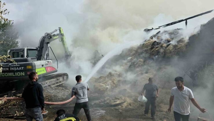 Kütahya’da yangın paniği: Ev, ahır ve samanlık zarar gördü