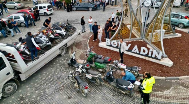 Polis denetiminde 52 motosiklet trafikten men edildi