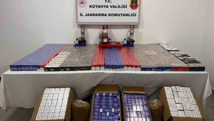 Simav’da jandarmadan kaçakçılık operasyonu, binlerce paket sigara ve makaron ele geçirildi