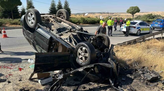 Takla atan otomobilin sürücüsü ağır yaralandı