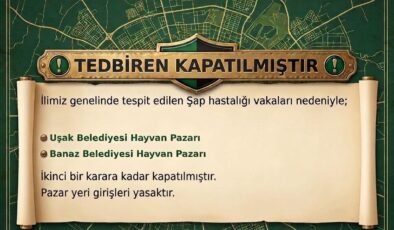 Uşak’ta hayvan pazarları şap hastalığı nedeniyle kapatıldı