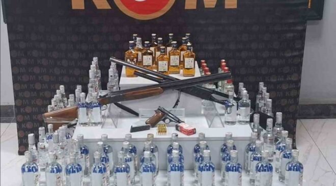 Uşak’ta kaçak alkol ve sigara operasyonu