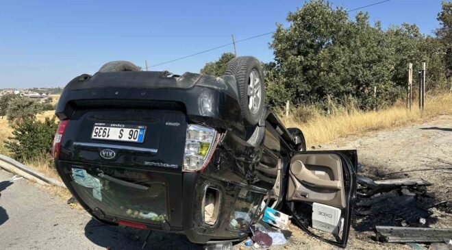 Uşak’ta takla atan otomobilin sürücüsü hayatını kaybetti