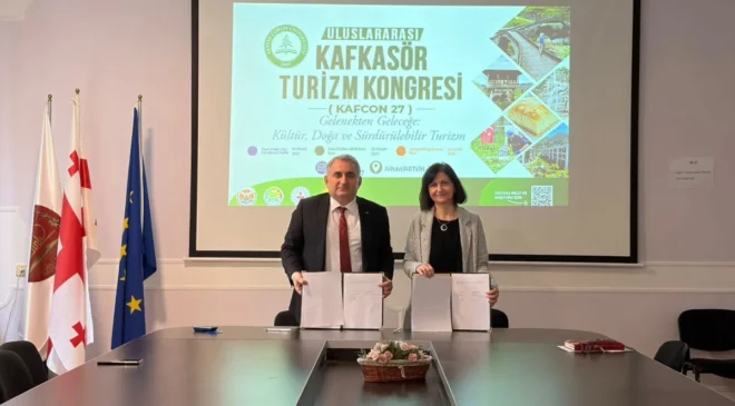 Artvin Çoruh Üniversitesi ile Gürcistan Telavi Devlet Üniversitesi arasında akademik iş birliği